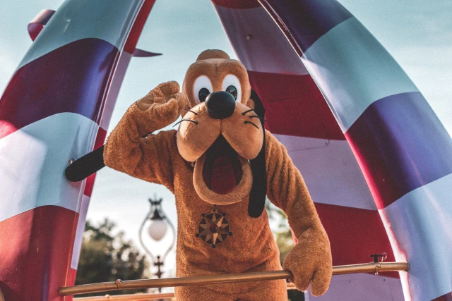 Goofy, the Disney character, in costume. 