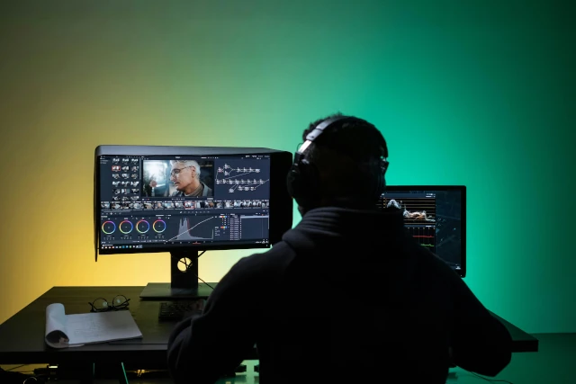 A man using Adobe software