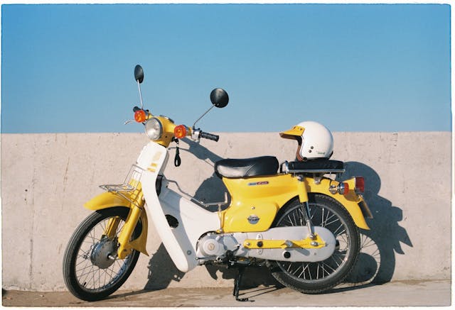 A Honda Cub motorcycle
