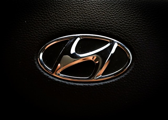 The iconic Hyundai logo. 