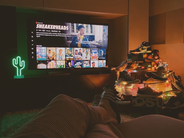 Netflix shown on a TV screen. 