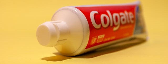 A tube of Colgate toothpaste