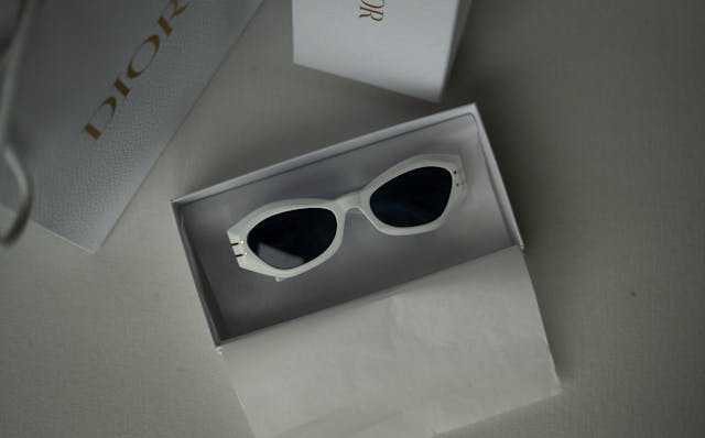 Dior sunglasses and packaging. 