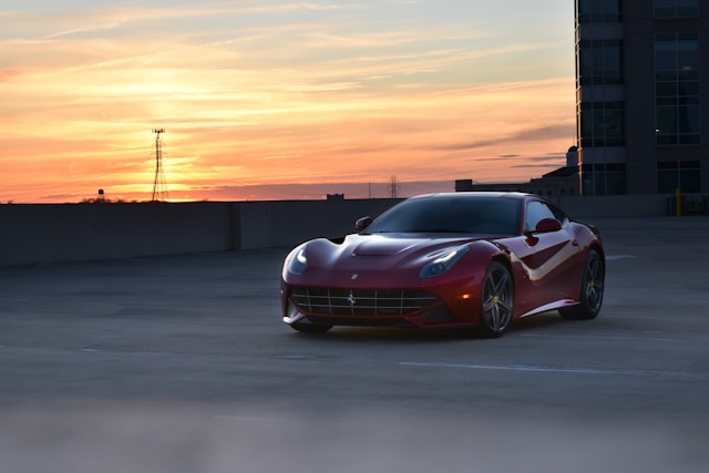 A Ferrari sports car. 