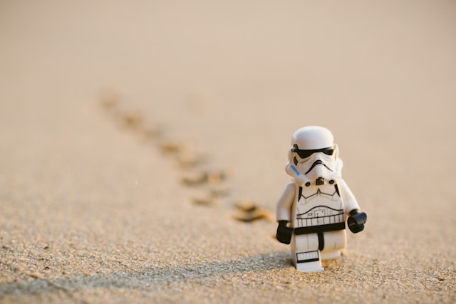 Lego stormtrooper from Star Wars.