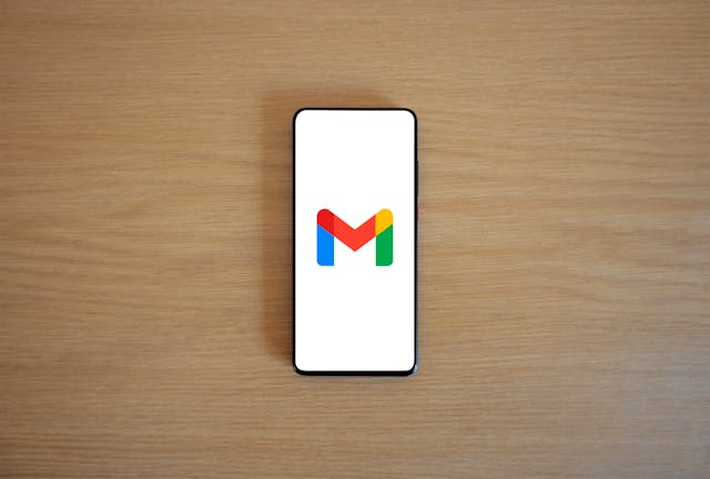 gMail logo on a smartphone