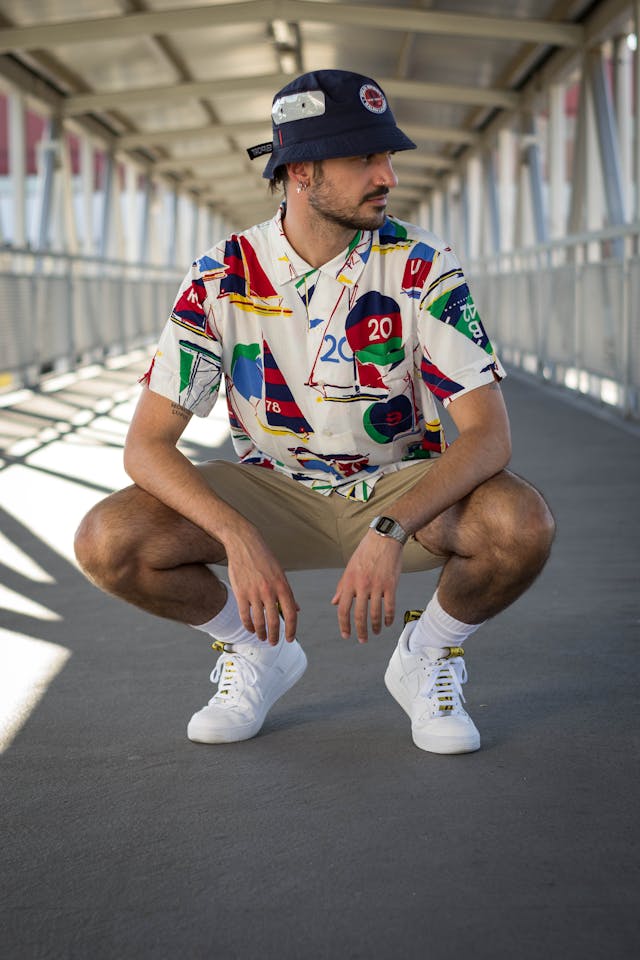 A man wearing a Ralph Lauren shirt.