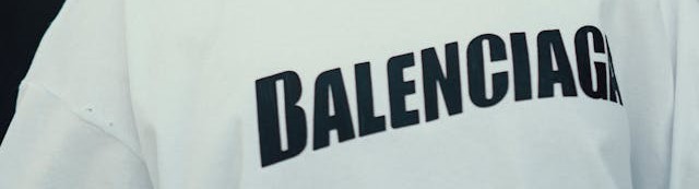 Balenciaga logo on a shirt.